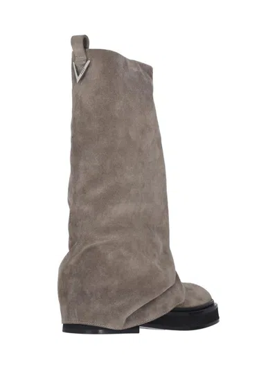 Attico Robin Combat Boots And Ankle Boots In Beige