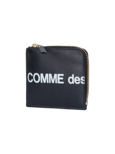 Comme Des Garçons Rectangular Wallet Featuring Huge Logo In Black