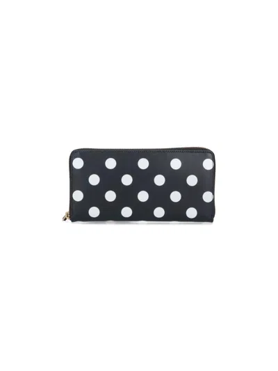 Comme Des Garçons Black Dots Zip Wallet In Black