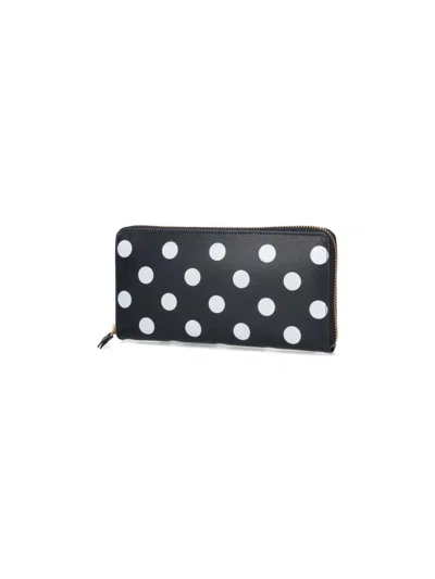 Comme Des Garçons Black Dots Zip Wallet In Black