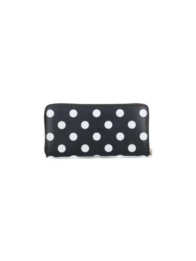 Comme Des Garçons Black Dots Zip Wallet In Black