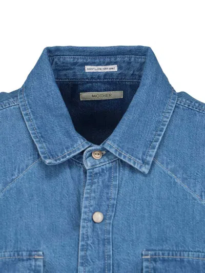 Mother Long-sleeved Denim Shirt In Blue