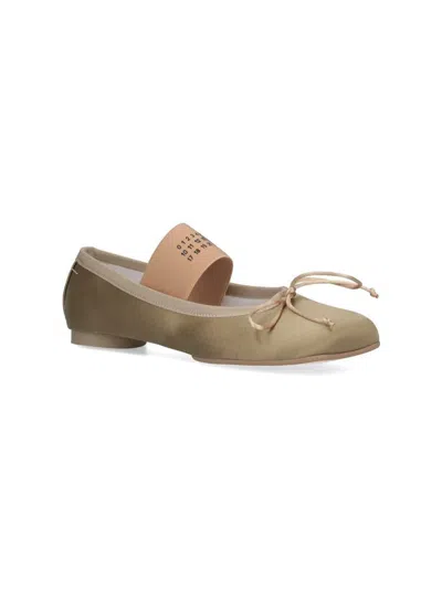 Shop Mm6 Maison Margiela Flat Shoes In Beige