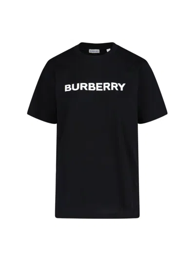 Burberry Black T-shirt With Bold Logo Design In Black
