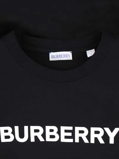 Burberry Black T-shirt With Bold Logo Design In Black