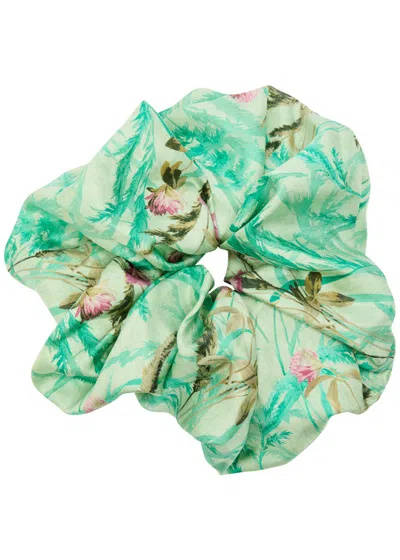 La Doublej La Double J Giga Printed Silk Scrunchie In Multicoloured