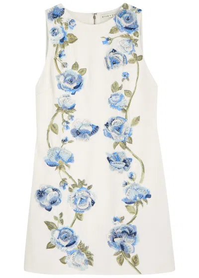 Alice And Olivia Clyde Embellished Shift Dress In White
