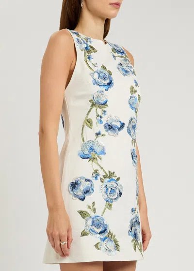 Alice And Olivia Clyde Embellished Shift Dress In White