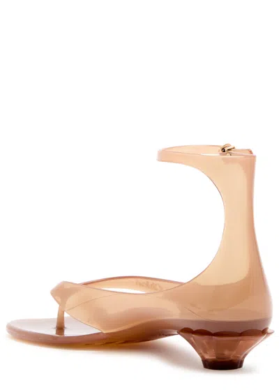 Chloé Jelly Brown Sandals With Logo Imprinted On The Side And Ankle Buckle Closure In Tpu Woman In Brown