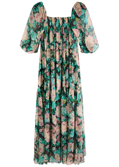Chloé Chloe Floral-printed Silk-georgette Maxi Dress In Multicoloured 1