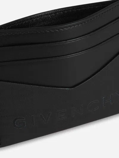 Givenchy Black Leather Card Holder With Logo In Black
