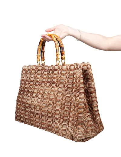 La Milanesa Plage Jute And Viscose Shopping Bag Natural Color In Brown