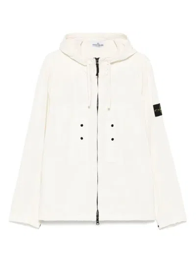 Stone Island Hooded Parka In Beige
