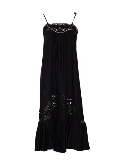 Twinset Poplin Dress In Black