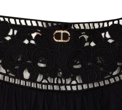 Twinset Poplin Dress In Black