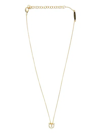 Ferragamo Women Gold-colored Necklace With Gancini Charm In Brass Woman