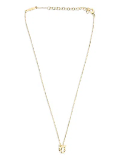 Ferragamo Women Gold-colored Necklace With Gancini Charm In Brass Woman