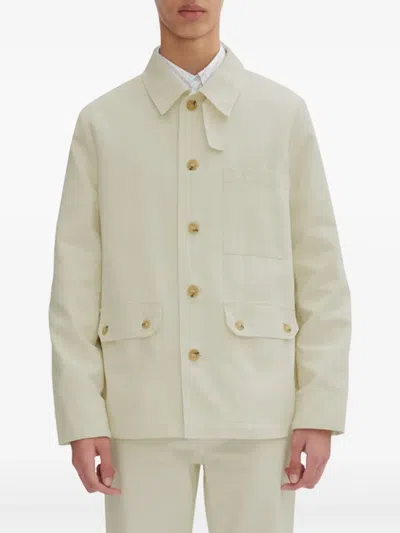 Apc A.p.c. Long-sleeved Button-up Jacket In White