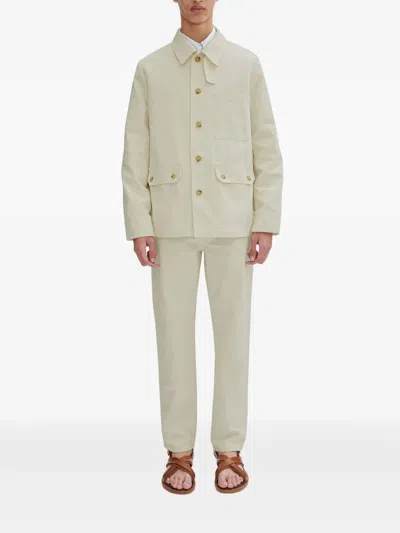Apc A.p.c. Long-sleeved Button-up Jacket In White