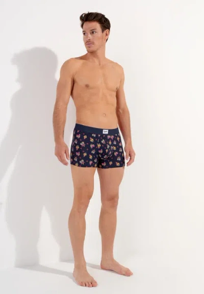 Hom Love Story Boxer Briefs In Navy Print