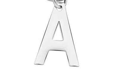 Adornia Silver Tarnish Resistant Confetti And Paperclip Layered Initial Toggle Necklace In Silver-a