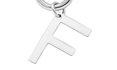 Adornia Silver Tarnish Resistant Confetti And Paperclip Layered Initial Toggle Necklace In Silver-f