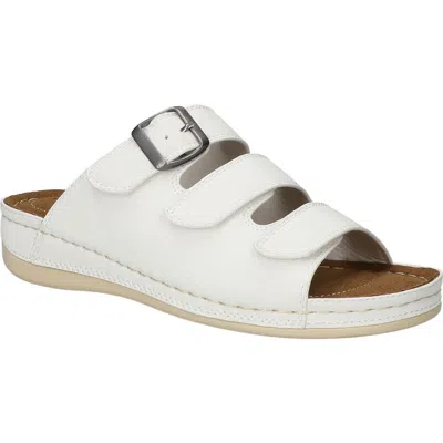 Easy Street Womens Pinterry Slide Sandals In White