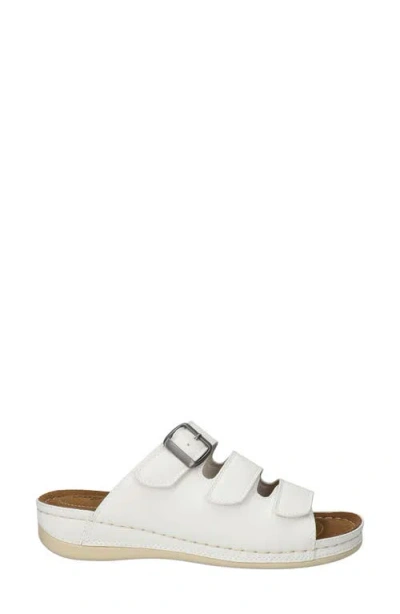 Easy Street Womens Pinterry Slide Sandals In White