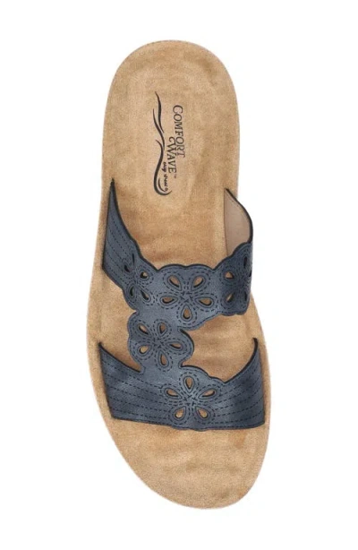 Easy Street Womens Taj Slide Sandals In Navy