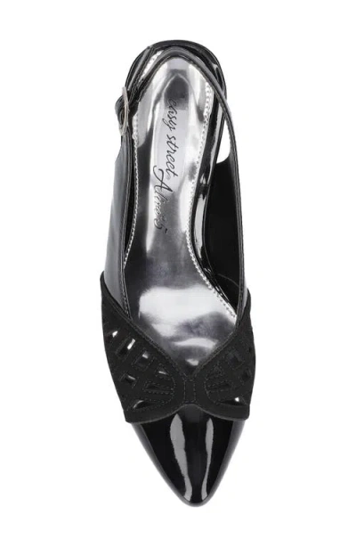 Easy Street Bizzy Womens Round Closed Toe Block Heel Pumps In Black