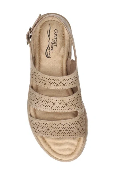 Easy Street Link Laser Cut Slingback Sandal In Natural