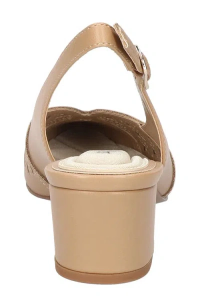 Easy Street Bizzy Womens Round Closed Toe Block Heel Pumps In Beige