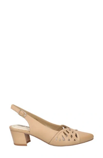 Easy Street Bizzy Womens Round Closed Toe Block Heel Pumps In Beige