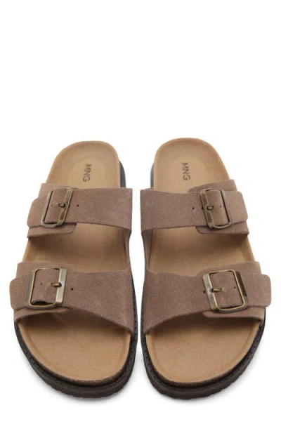 Mango Men's Buckles Leather Sandals In Brown