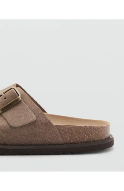 Mango Men's Buckles Leather Sandals In Brown