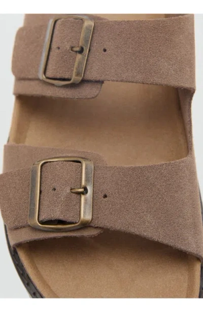 Mango Men's Buckles Leather Sandals In Brown