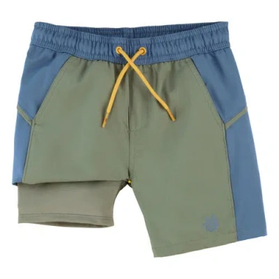 Uv Skinz Active Swim Trunks In Lily Pad/baltic