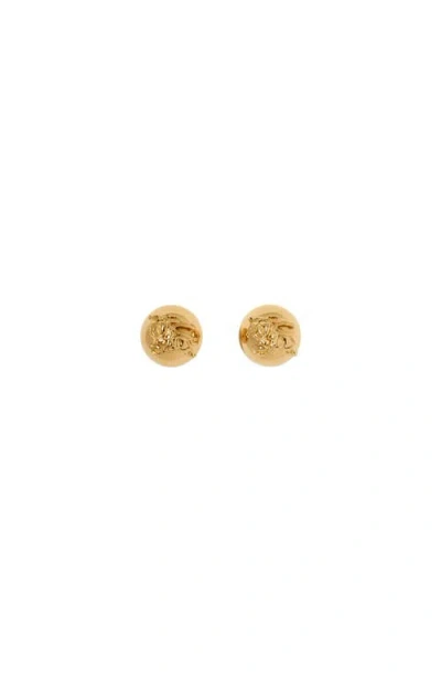 Burberry Equestrian-knight Sphere Stud Earrings In Gold