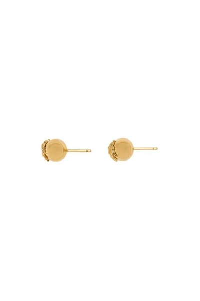 Burberry Equestrian-knight Sphere Stud Earrings In Gold