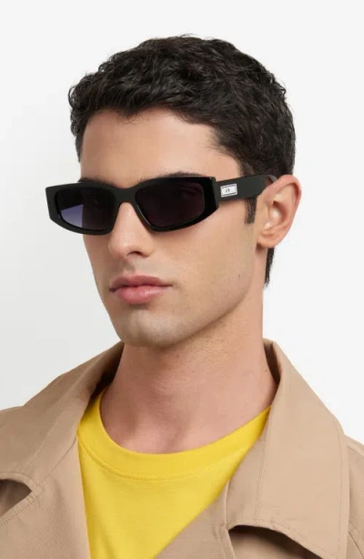 Moschino 56mm Gradient Rectangular Sunglasses In Black/dark Grey Sf