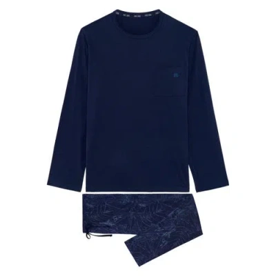 Hom Kenny Long Sleepwear In Navy Print