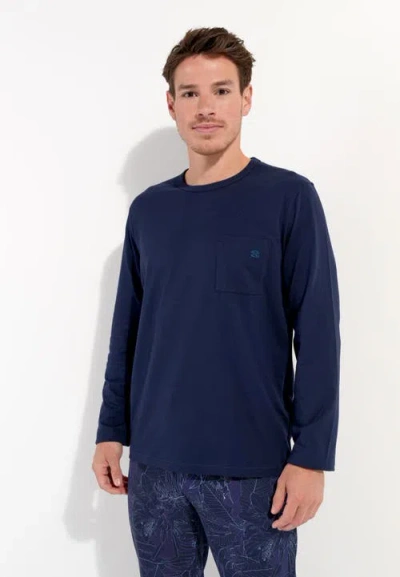 Hom Kenny Long Sleepwear In Navy Print