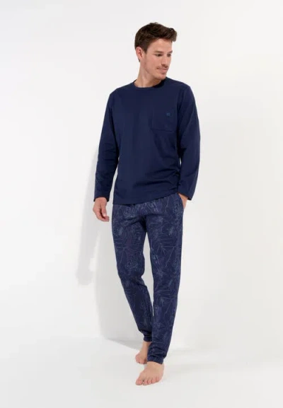 Hom Kenny Long Sleepwear In Navy Print