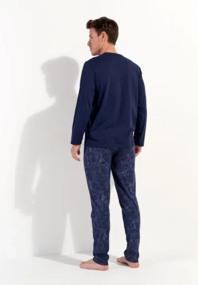Hom Kenny Long Sleepwear In Navy Print