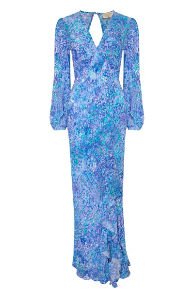 Sophia Alexia Women's Blue Iridescent Bubbles Portofino Dress