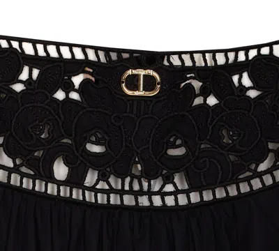 Twinset Poplin Dress In Black