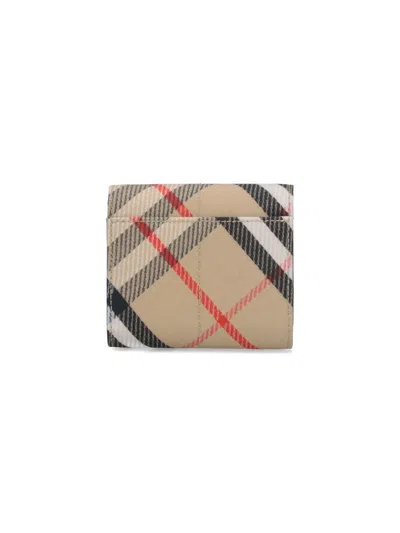 Burberry Vintage Check Book Wallet In Beige