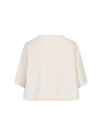 Chloé Biologic Cotton T-shirt With Frontal Logo Patch In White