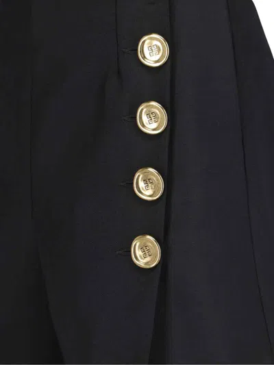 Givenchy Shorts In Wool And Mohair With Buttons In Black
