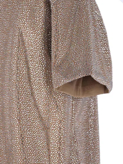 Giuseppe Di Morabito Embellished Viscose Mini Dress In Brown
